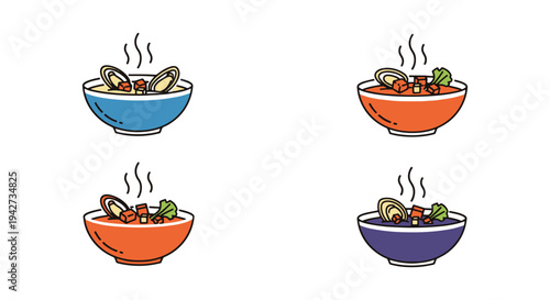 Manhattan Clam Chowder Line dynamic abstract artistic vector