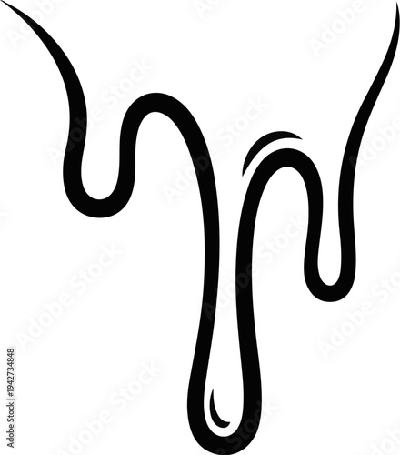 Abstract black fluid drops against a white background