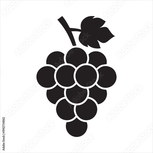 Bunch of grapes with leaf flat icon for food apps and websites