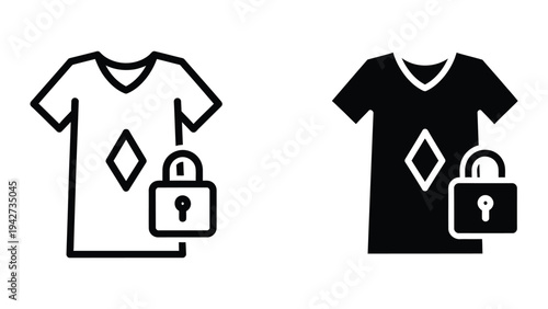 Clothing Lock Icon Secure Garment Protection