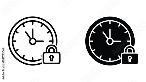 Time Lock Security Icon Business