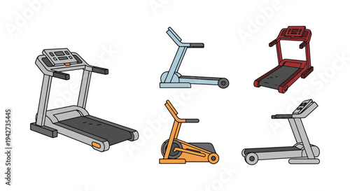 Manual Treadmill Line art modern abstract vibrant color vector