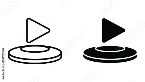 Play Button Icon Start Symbol Media Player Interface Element