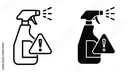 Spray Bottle Warning Icon Commercial