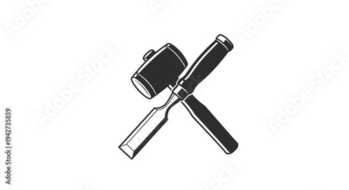 Crossed Hammer and Pliers Illustration.