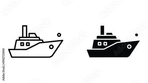 Ship Icon Transport Commercial Vector