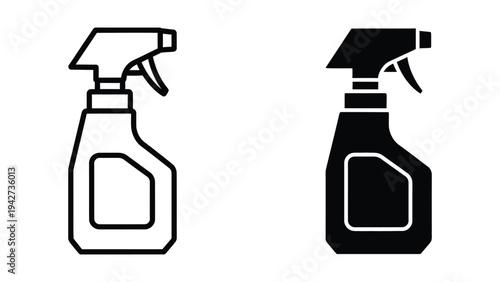 Spray Bottle Icon Two Styles Commercial Graphics