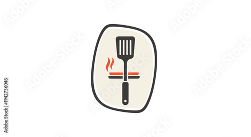 Grill Spatula Icon on White Background.