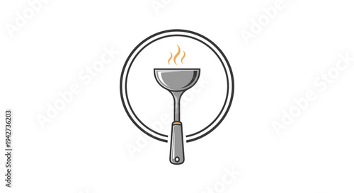 Illustration of a ladle with flames.