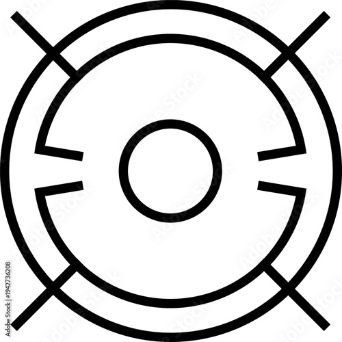 Target sight for sniper, aiming scope design, game UI