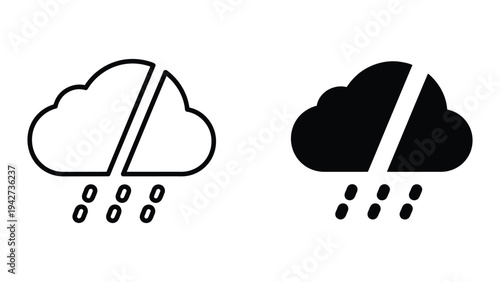Cloud Rain Icon Symbol Commercial