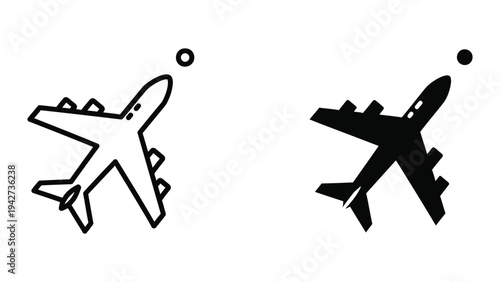 Airplane Travel Icon Commercial Vector