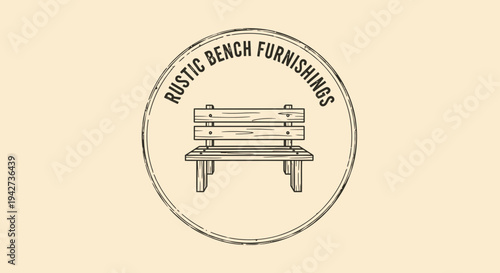 Rustic Beach Furnishings Bench Logo Design.