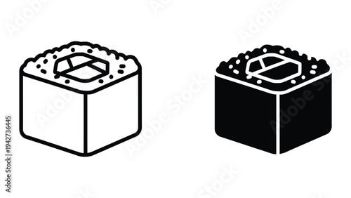 Sushi Roll Icon Vector Food Cuisine Business