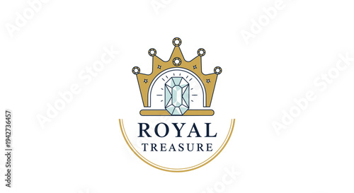 Royal Treasure Logo with Crown and Diamond.