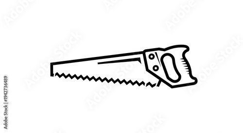 Simple Hand Saw Illustration.