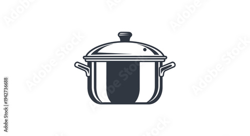 Stainless Steel Pot with Lid Illustration.