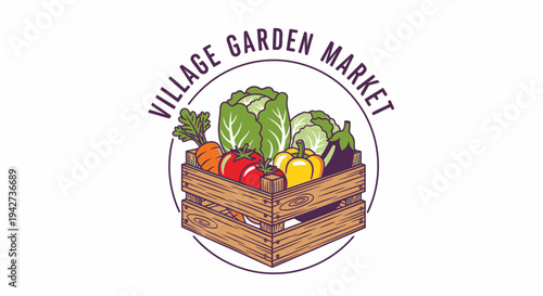 Village Garden Market Fresh Produce Crate.