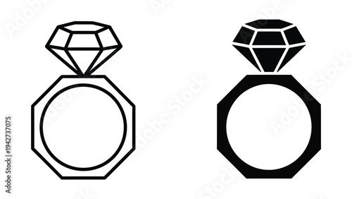 Diamond Ring Icon Commitment Symbol Commercial