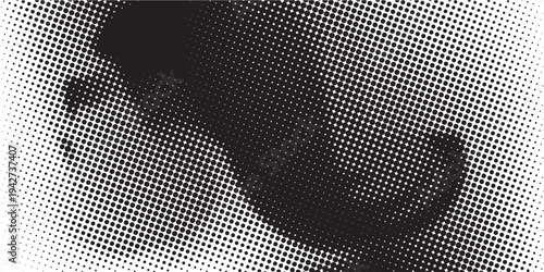 Abstract geometric black and white deco art halftone hexagone  and triangle print pattern