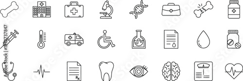 Medical Specialist and Healthcare Icons for Hospital and Clinic