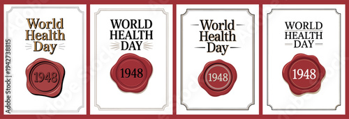 World Health Day 1948 Seal Design for Health Awareness and WHO Foundation