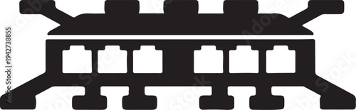 Passenger Train Silhouette Vector Icon