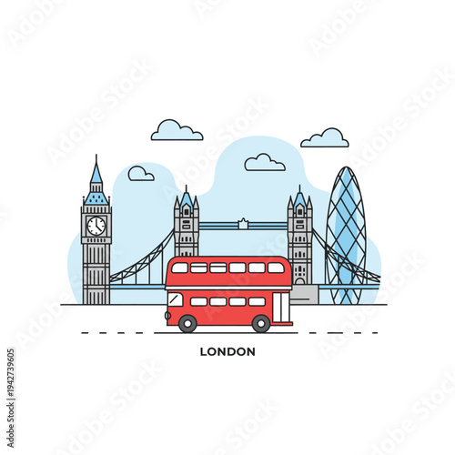 Red Double Decker Bus Iconic London Transportation.