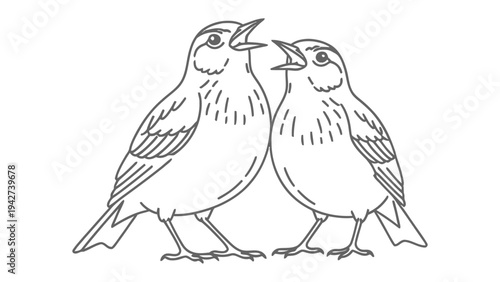 Harmony's Duet: Two songbirds engage in a melodious duet, their voices blending in a symphony of nature's beauty.