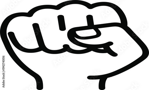 Hand Showing Middle Finger Offensive Gesture Line Icon Outline Vector Illustration for Protest, Rebellion, Attitude and Rude Expression Symbol Design