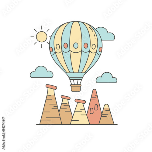 Hot Air Balloon Adventure Above Unique Rock Formations.