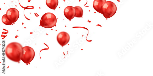 This beautiful red 3D balloon illustration banner background template is perfect for decorating parties and festivals.
