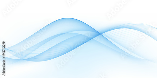 Blue waves abstract background, modern design, vector illustration