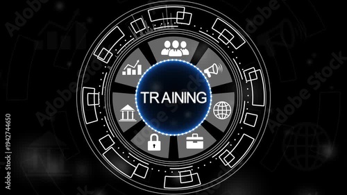 Business, Technology, Internet and network concept. Coaching mentoring education business training development E-learning concept.4k Animation.