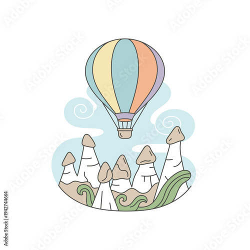 Hot Air Balloon Adventure Over Unique Rock Formations.