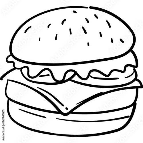 Doodle Burger Illustration