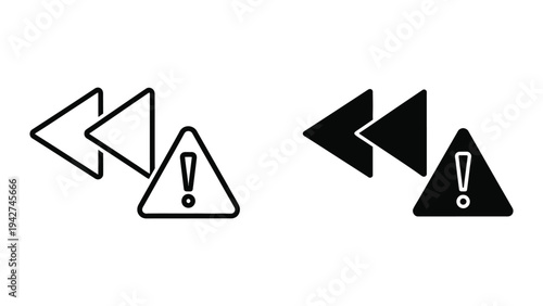 Free Download Rewind Warning Icon Sign Commercial Use - GFXLoad
