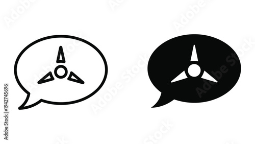 Speech Bubble Ninja Star Communication Concept