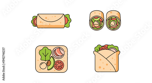 Low Carb Wrap Line art vector creative fluid abstract illustration