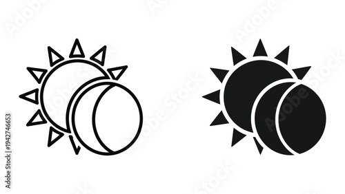 Eclipse Sun Moon Icon Commercial