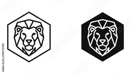 Lion Head Geometric Emblem Business Identity