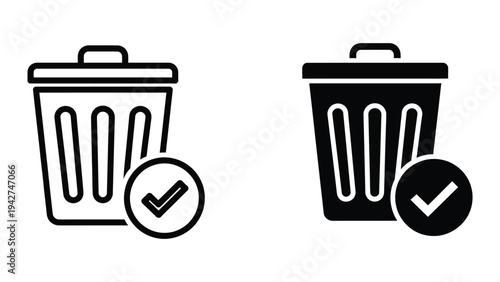 Delete Trash Confirm Icon Vector