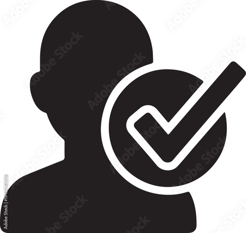 User Verification Silhouette Vector Icon