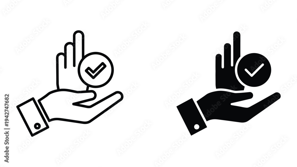 Obraz premium Hand Checkmark Approval Acceptance Success Business