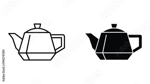 Teapot Icon Set Commercial Symbol