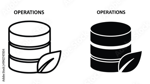 Database Operations Leaf Icon Business
