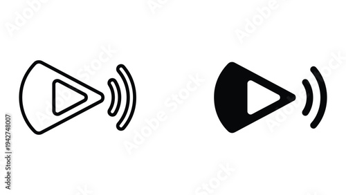 Play Signal Icon Broadcast Media
