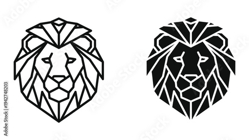 Lion Geometric Head Logo Business Symbol