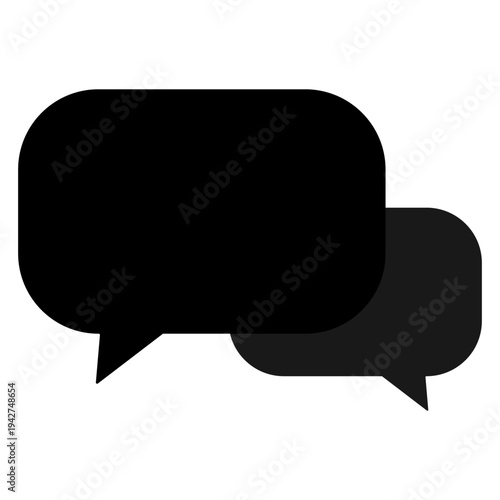 Black Speech Bubble Icons for Chat Communication and Message Dialogue Symbol