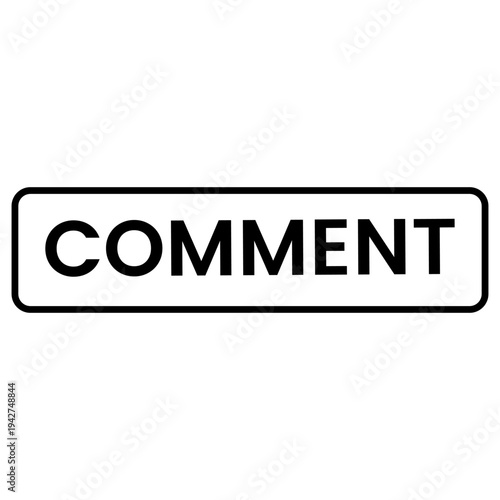 Black Outline Comment Button Icon for Social Media and Web Interface